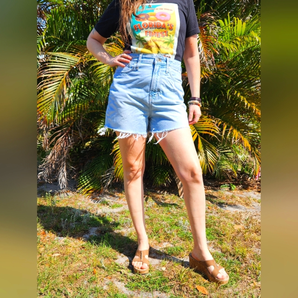 Madewell Curvy Ribcage High Rise Cutoff Jean Shorts Size 27